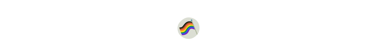 Ravelry icon: an illustrated Pride flag with black and brown stripes at the top (Philly Pride flag)
